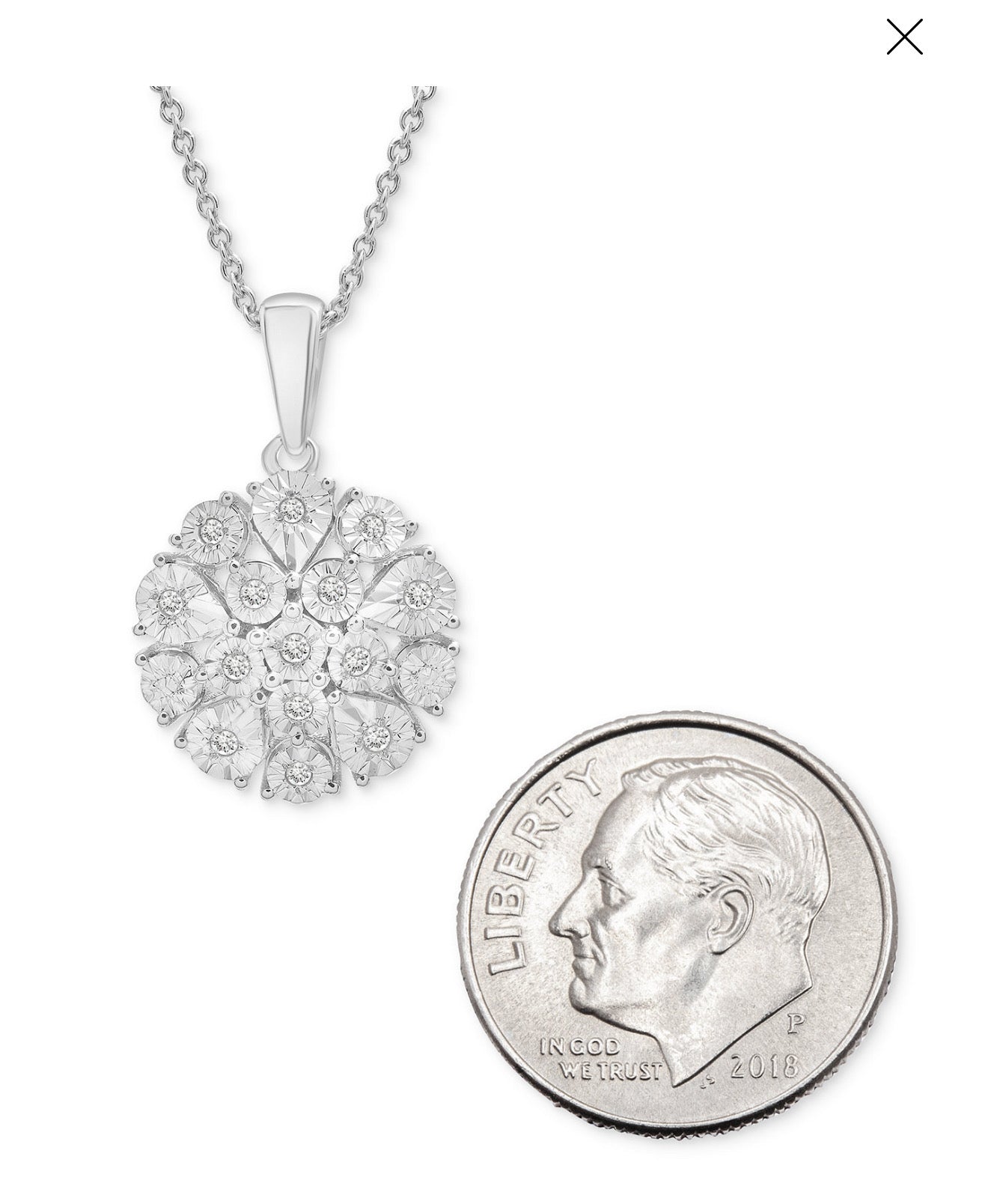 Flower Blooming Diamond Pendant Necklace