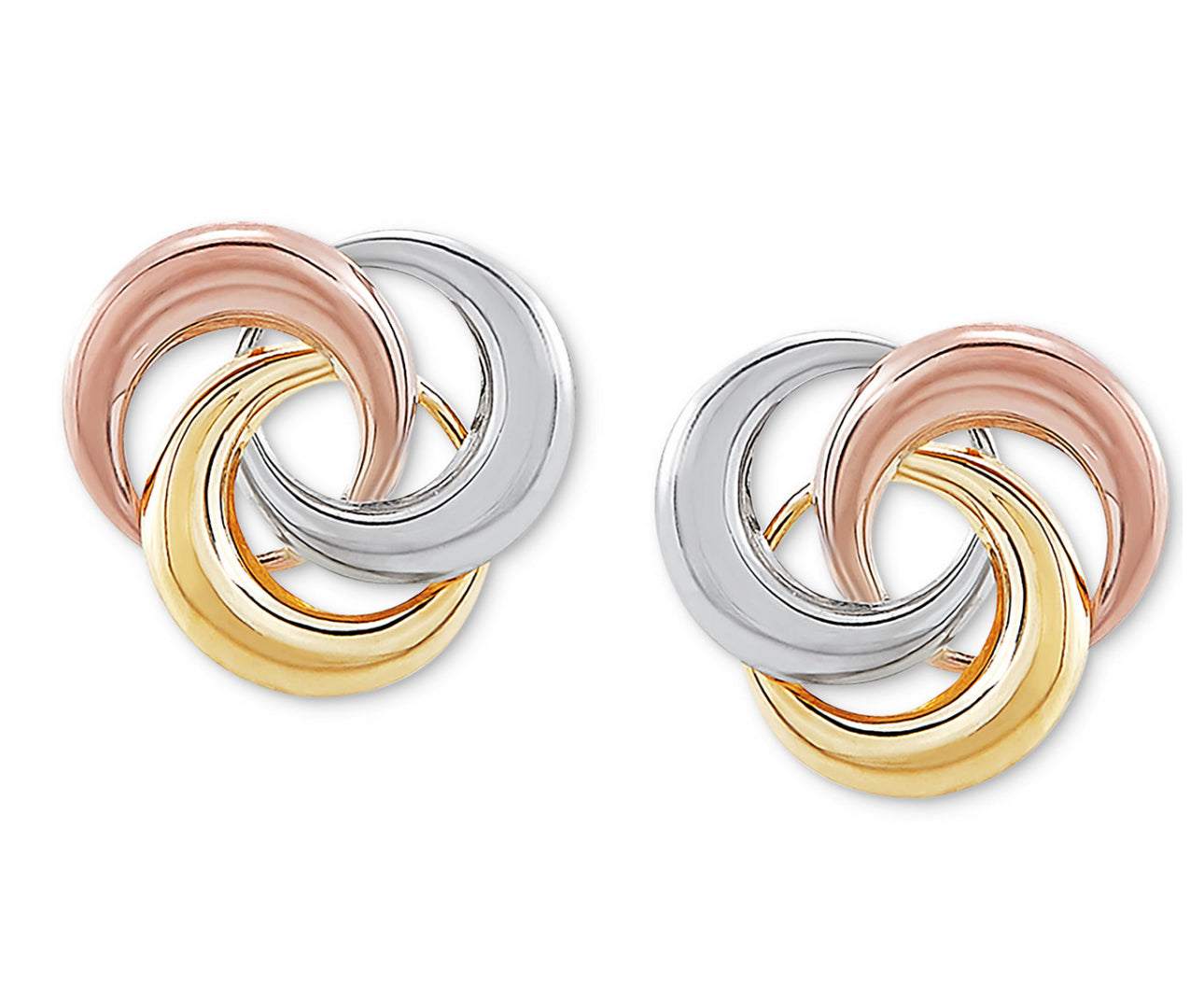 Tricolor Love Knot stud Earring